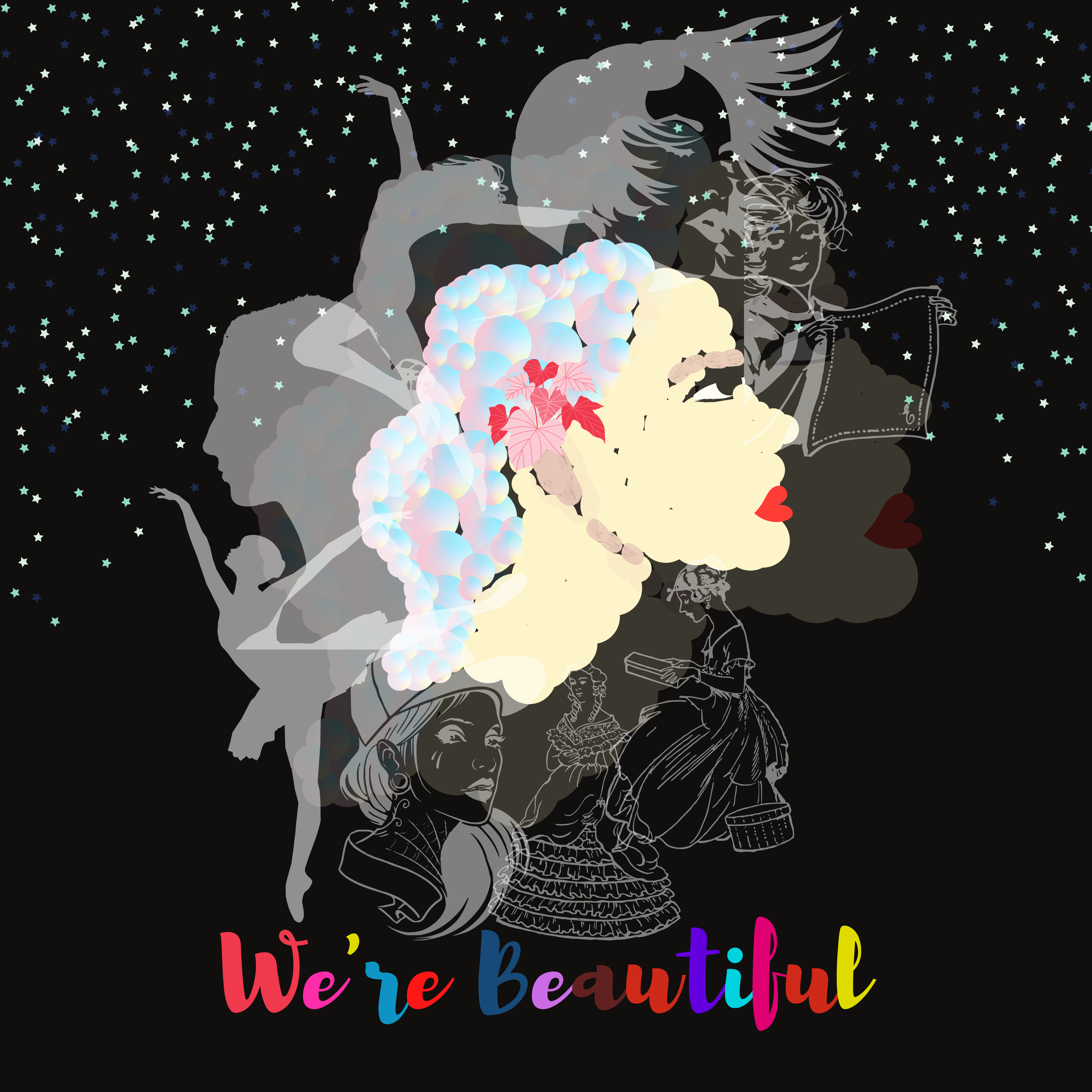 We're Beautiful by Leah Abucejo We're Beautiful in Illustration and Graphics Inspiration by Leah Abucejo