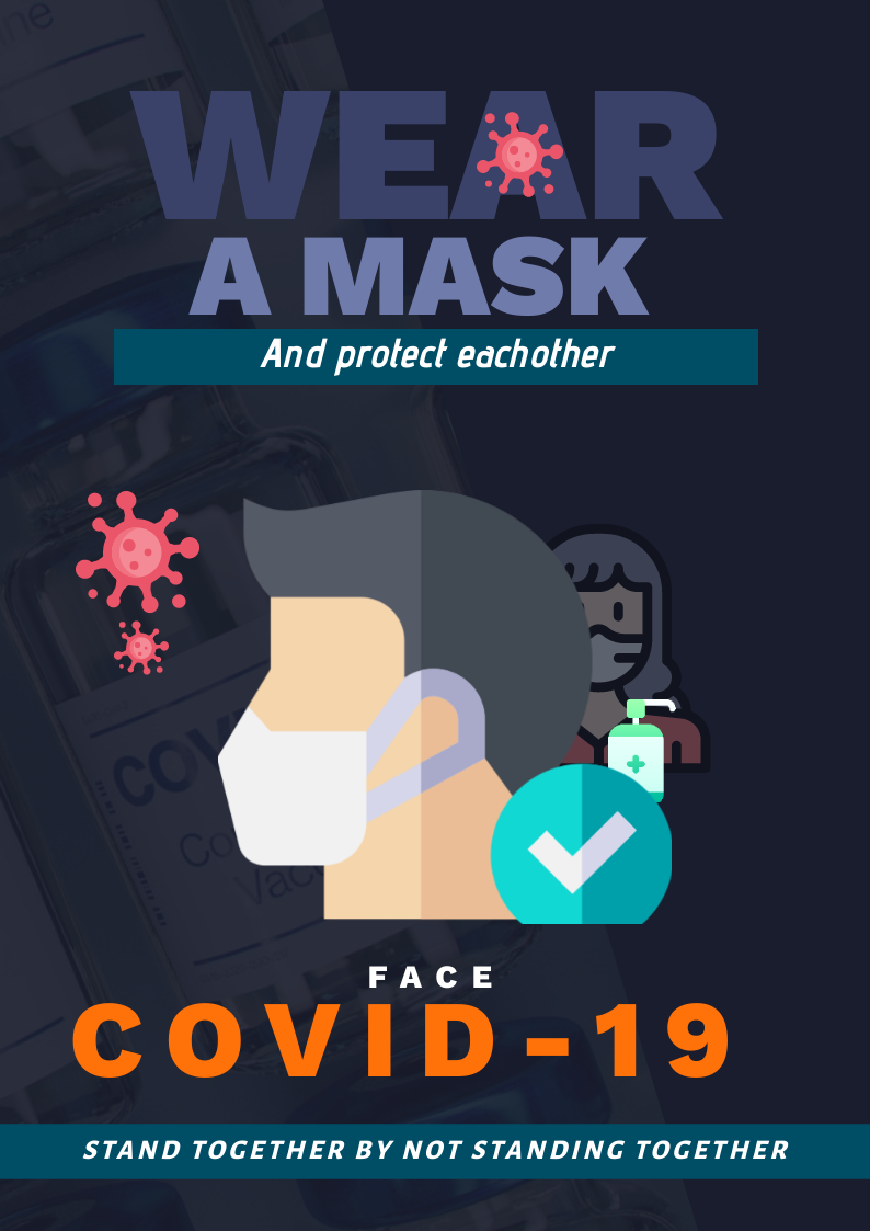 Wear A Mask - COVID-19 Awarness in Print flyer design Inspiration by Steve Graphics