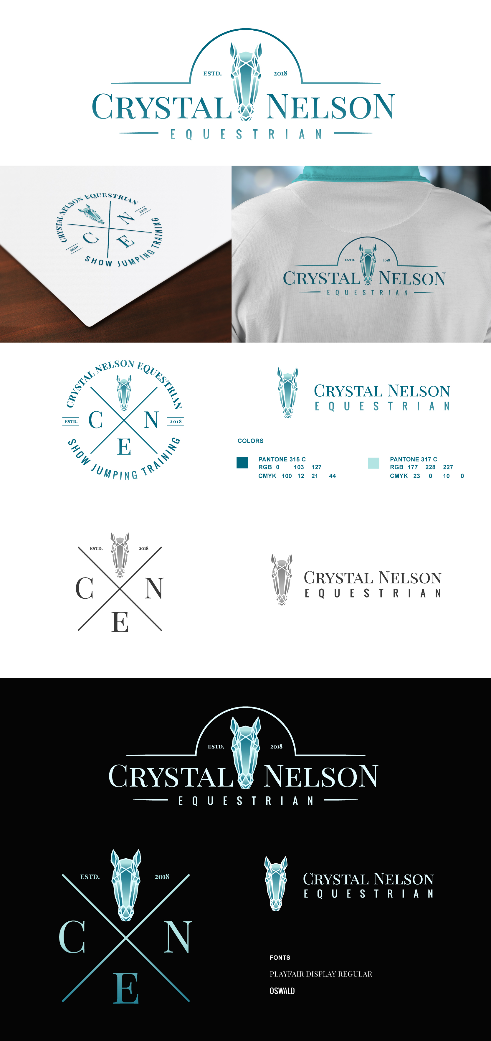 Crystal Nelson Equestrian Logo by Natalia Pascari Crystal Nelson Equestrian Logo in Logo Design Inspiration by Natalia Pascari