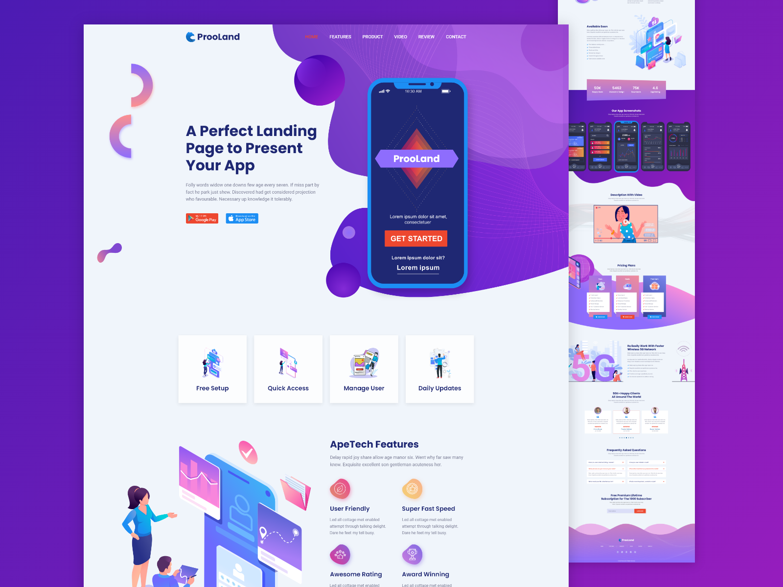 App landing page by Hafizur Rahaman App landing page in Website Design Inspiration by Hafizur Rahaman