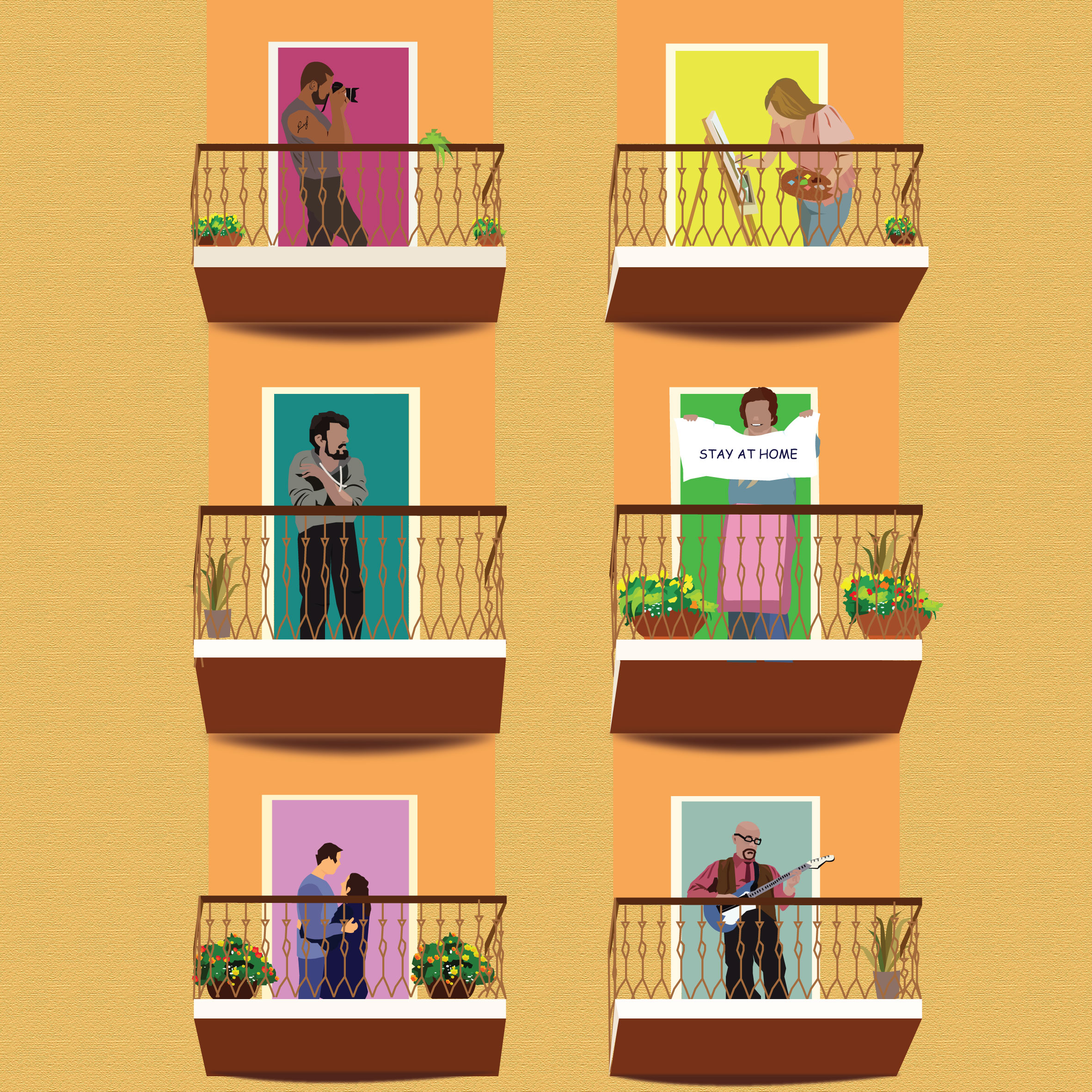 life in times of isolation. by Luisana Zerpa life in times of isolation. in Vector Art Inspiration by Luisana Zerpa