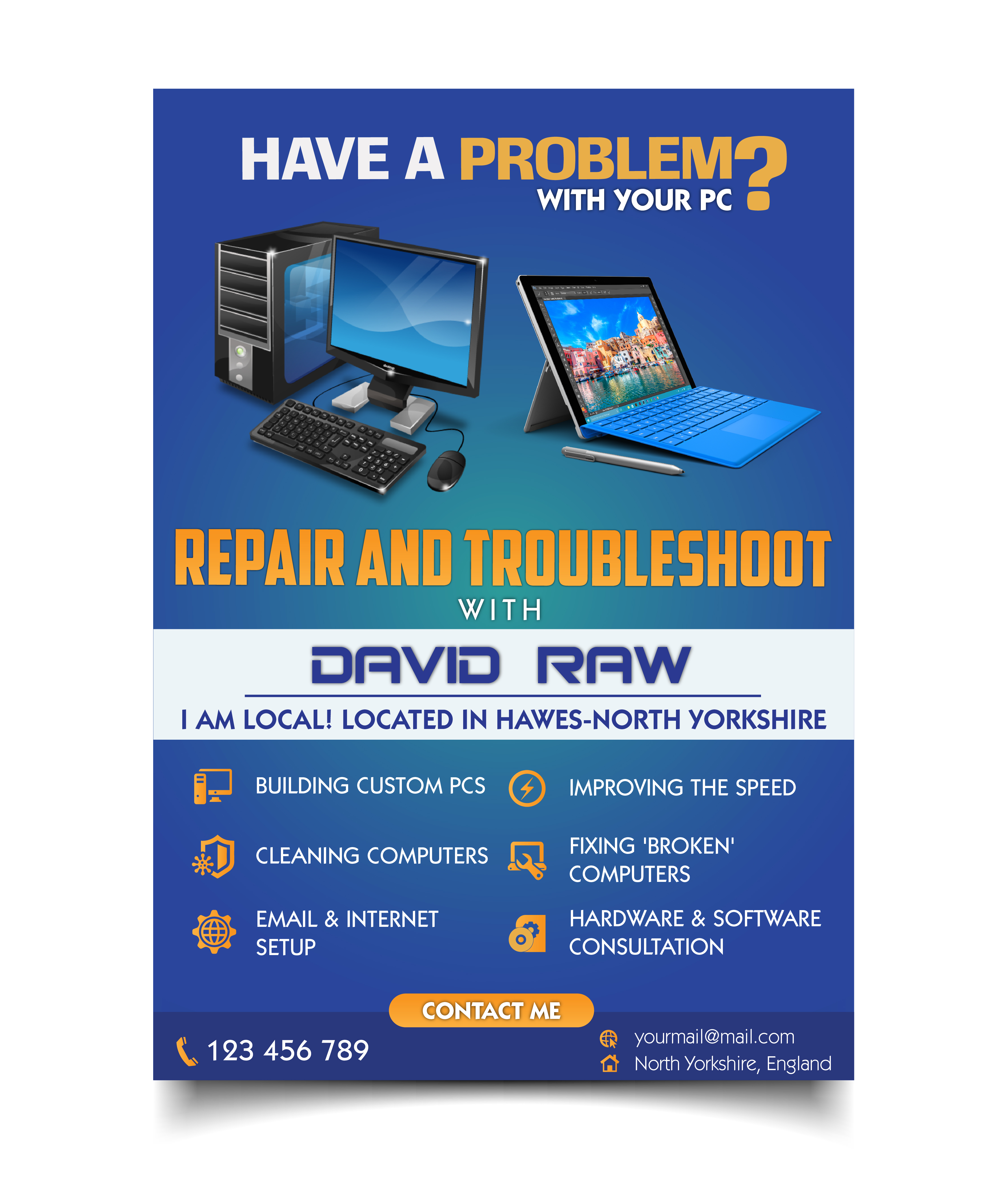 Computer Fixing Poster Computer Repair Poster Design By Abirrht 38879 - Designhill
