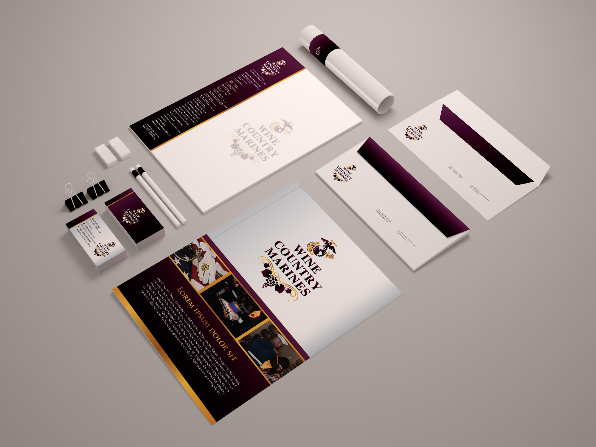 Wine Country Marines Stationery in Logo & Brand Identity Inspiration by Angela Cini
