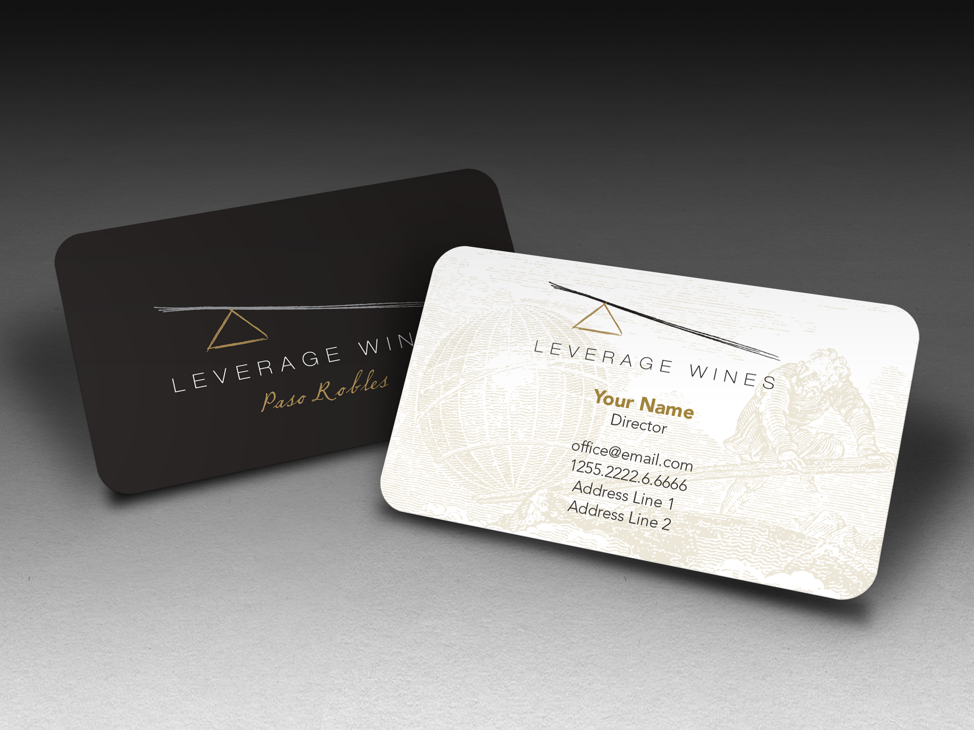 Leverage Wines Business Card Design by Angela Cini Leverage Wines Business Card Design in Business Card Design Inspiration by Angela Cini