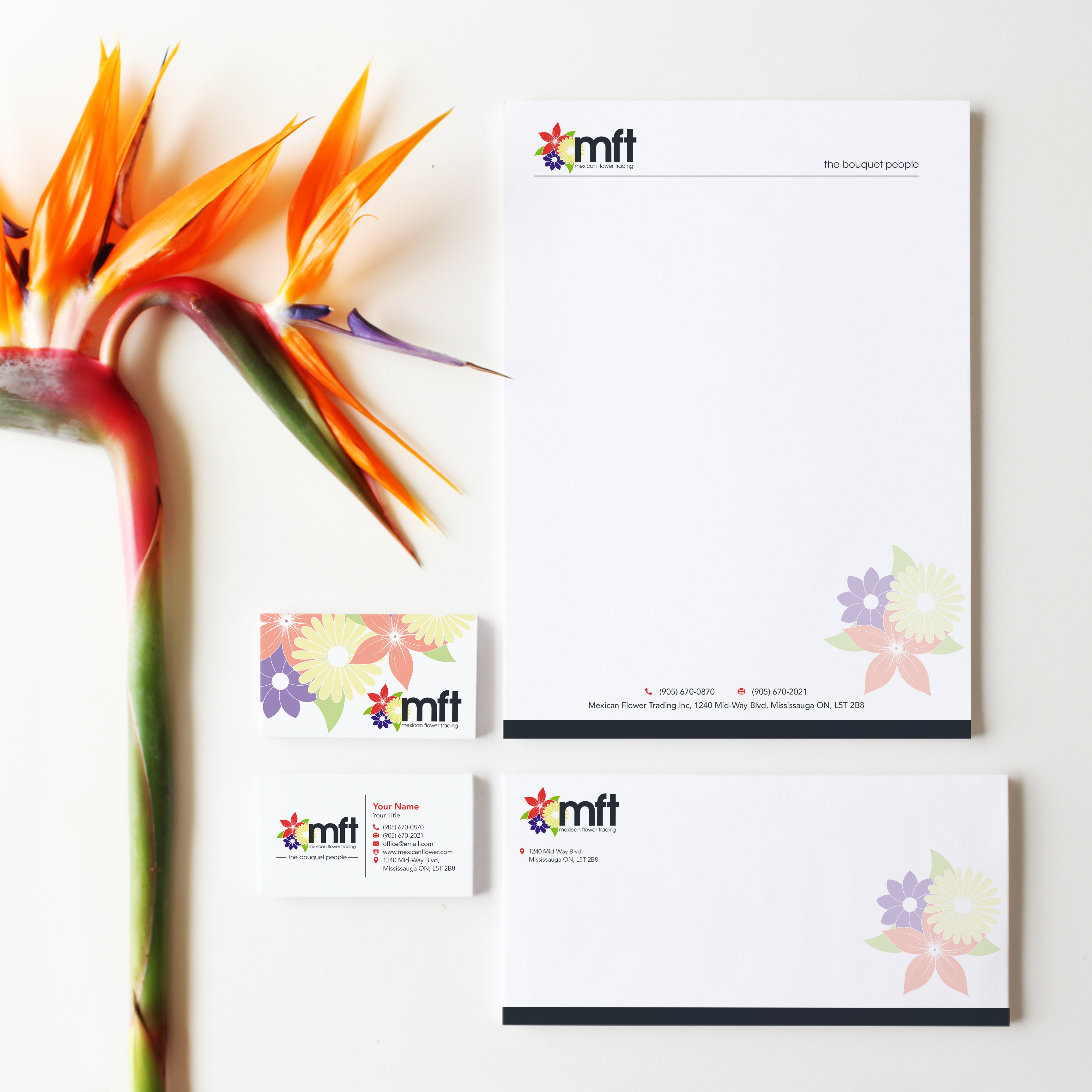 Mexican Flower Trading Stationery Design by Angela Cini Mexican Flower Trading Stationery Design in Stationery Design Inspiration by Angela Cini