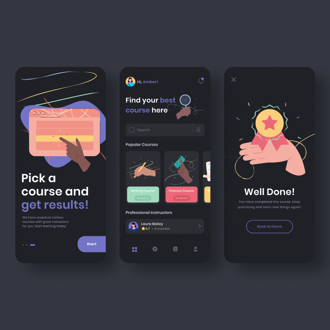 UI Design Screens for Kapustin Illustrations by Rahmat Putra UI Design Screens for Kapustin Illustrations in Mobile Apps Design Inspiration by Rahmat Putra