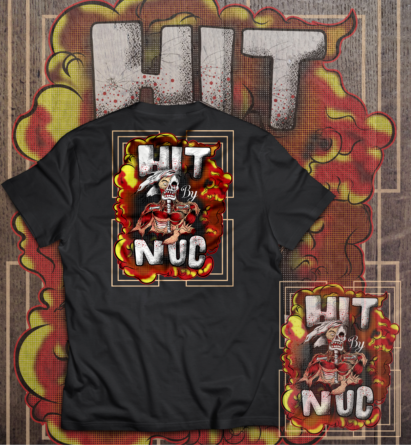 hit by Nuc' by Artbyeu hit by Nuc' in T-Shirt Design Inspiration by Artbyeu