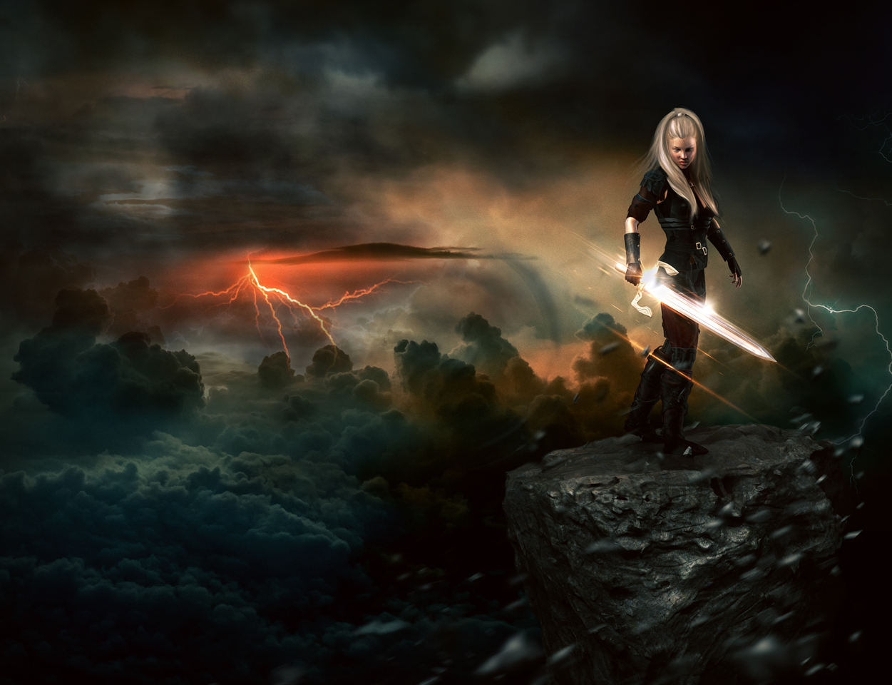 Female Warrior (fantasy) by Dkreativa Female Warrior (fantasy) in Photoshop Design Inspiration by Dkreativa