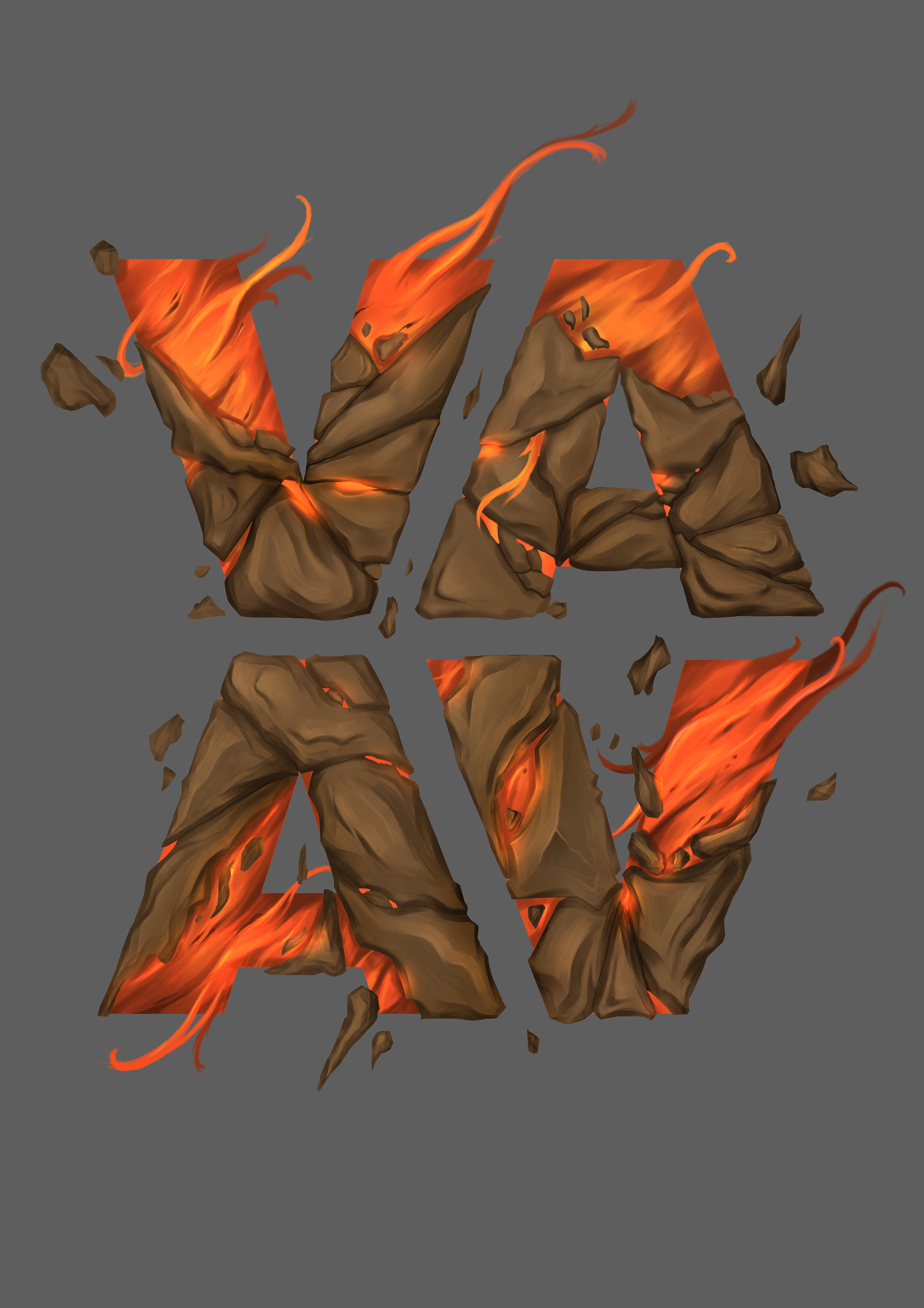 Stone and Fire in Lettering Art Inspiration by Vava Yossalva
