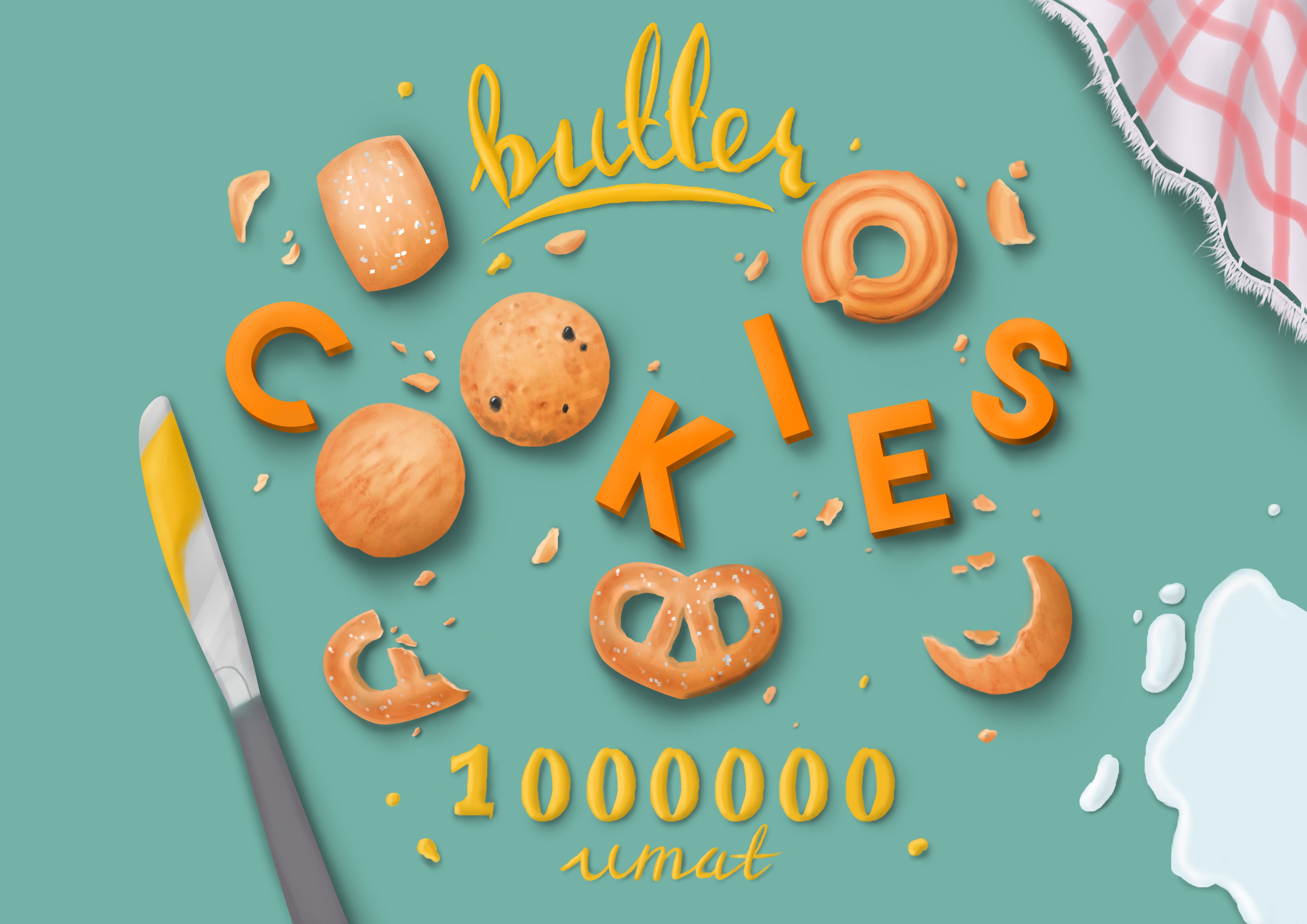 Butter Cookies in Lettering Art Inspiration by Vava Yossalva