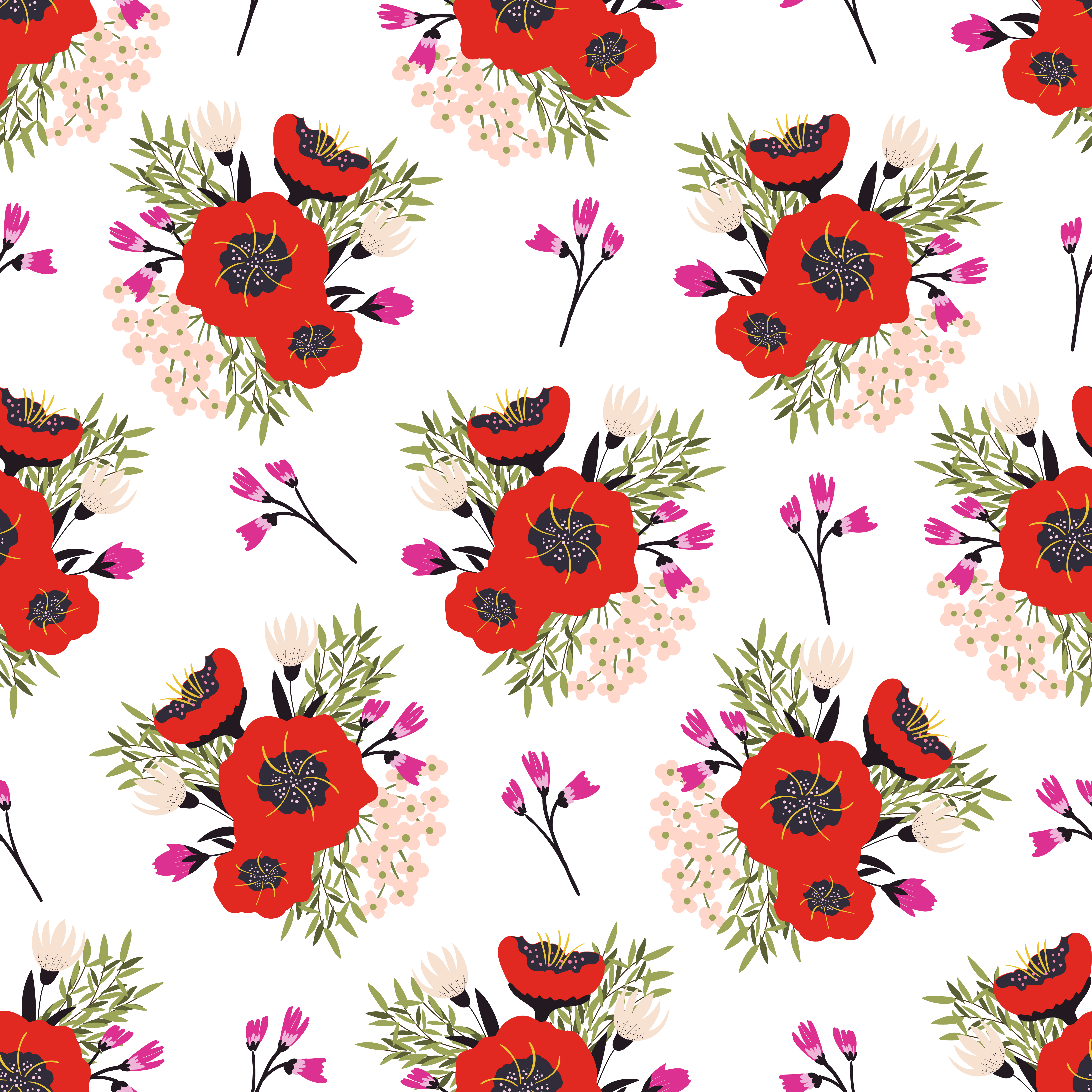 red peonies bouquet in Pattern & Surface Design Inspiration by Mona Ahmed