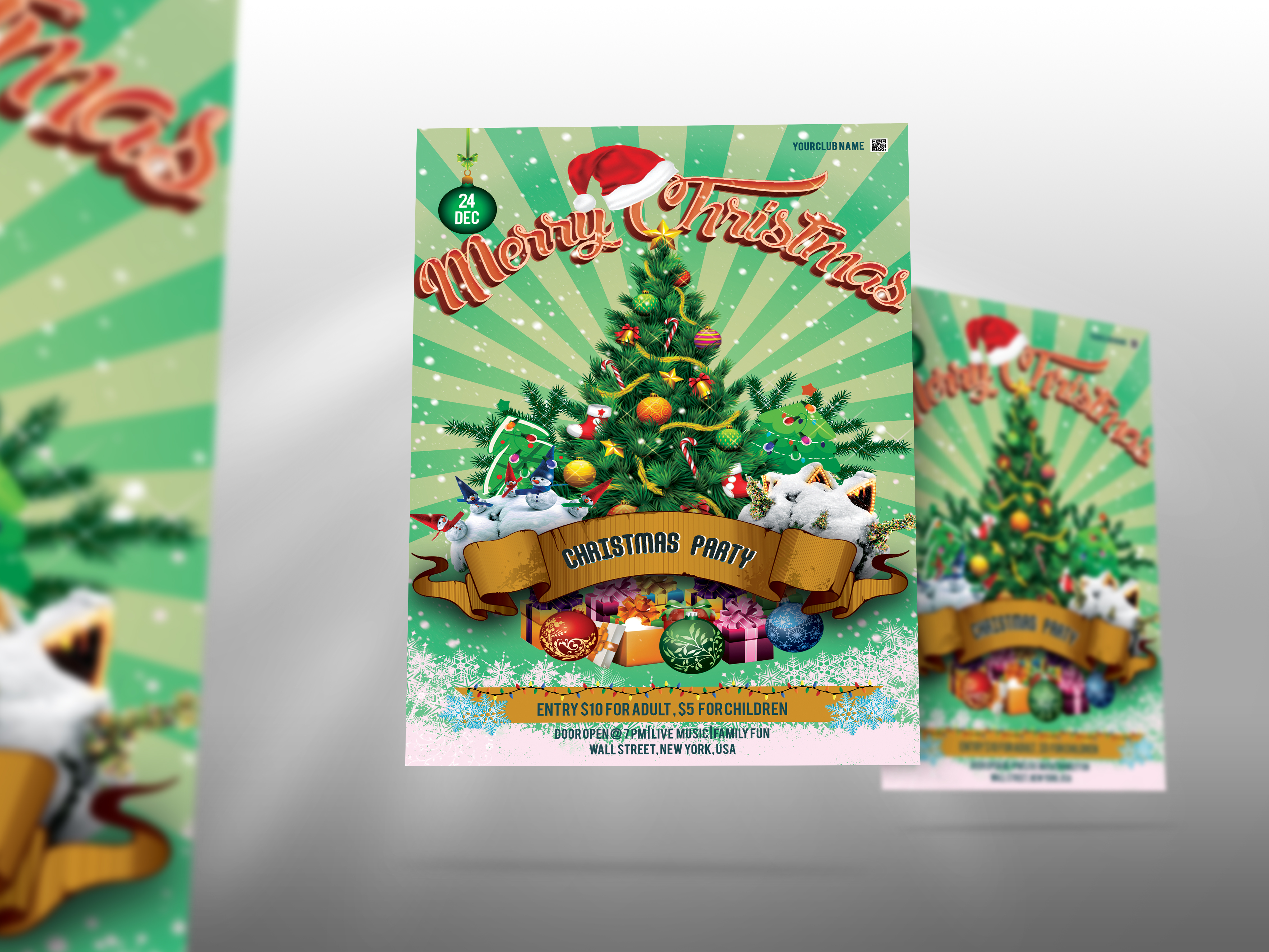 Christmas Party Flyer in Print flyer design Inspiration by Sab Studio