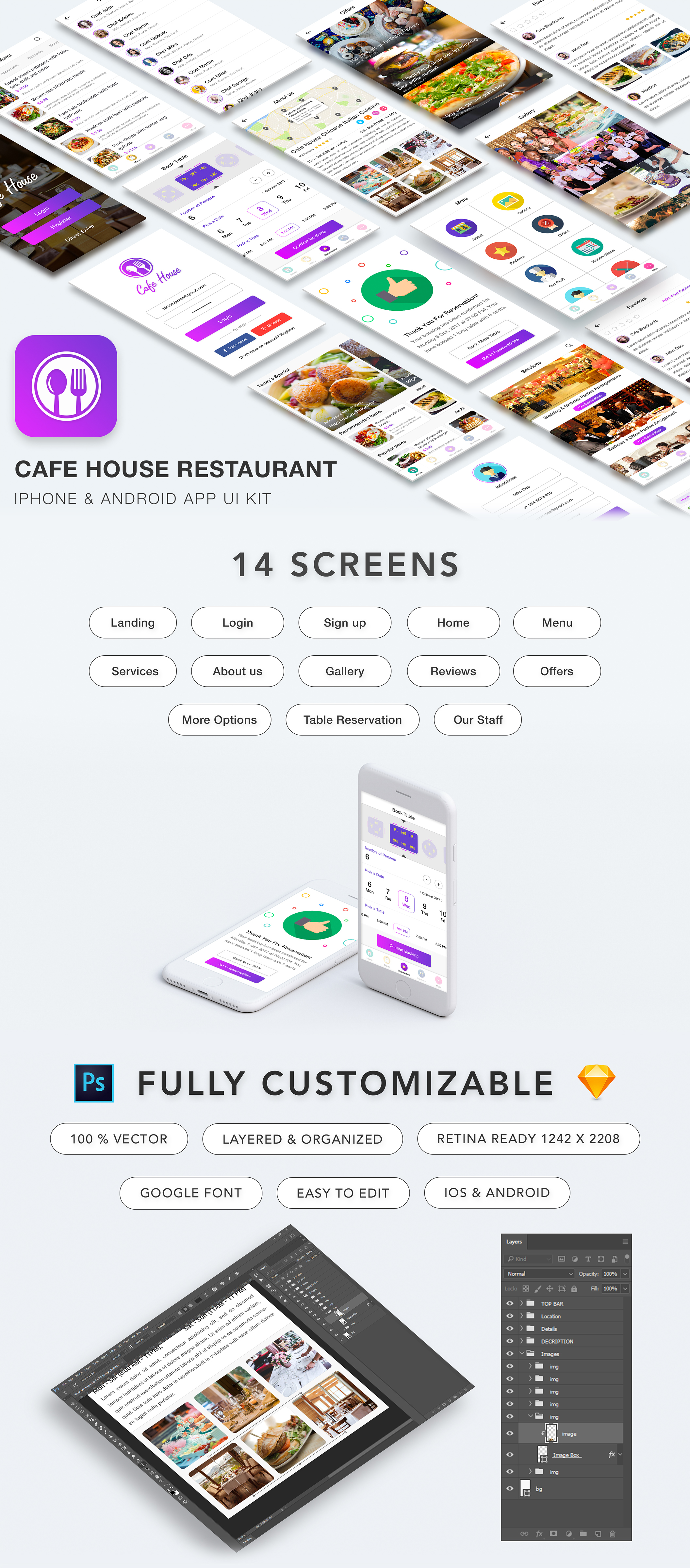 Cafe House Restaurant App UI Kit by Appinnovation Cafe House Restaurant App UI Kit in Mobile Apps Design Inspiration by Appinnovation