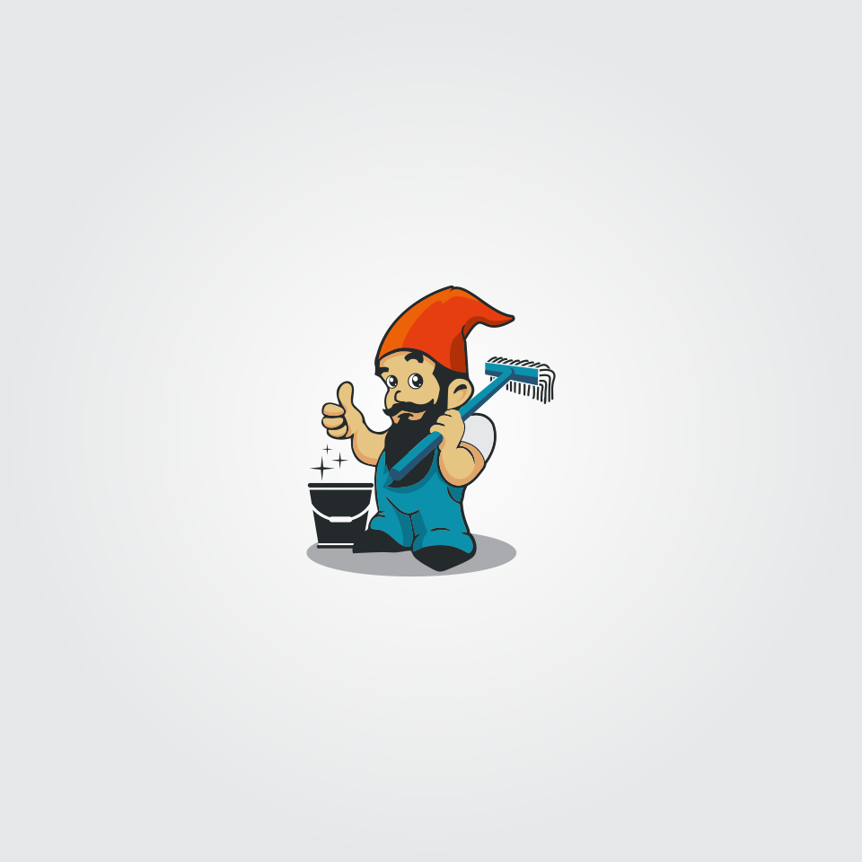 cleaning service in Character & Mascot design Inspiration by Classy