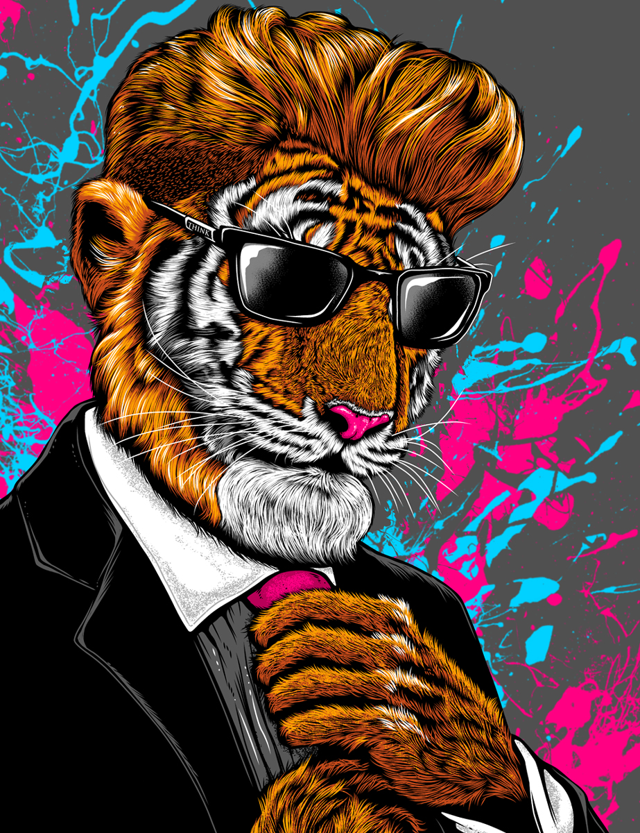 Awesome Tiger by Dhevrian Awesome Tiger in T-Shirt Design Inspiration by Dhevrian