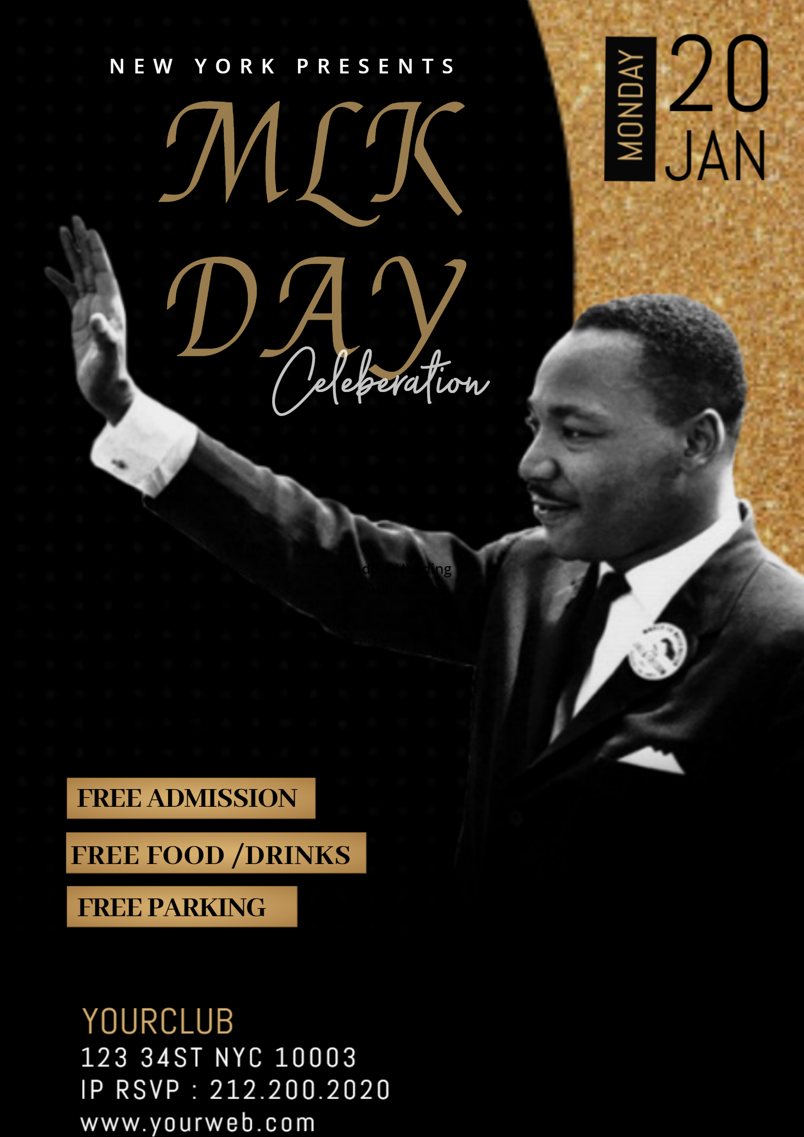 MLK DAY - Poster Design BY darshana rathore 289402 - Designhill