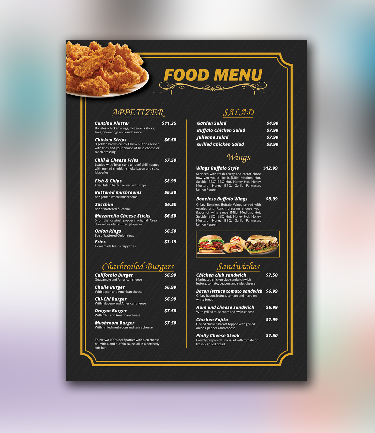 Restaurant Menu / Food Menu in Brochure Design Inspiration by Shininggraphicsbd