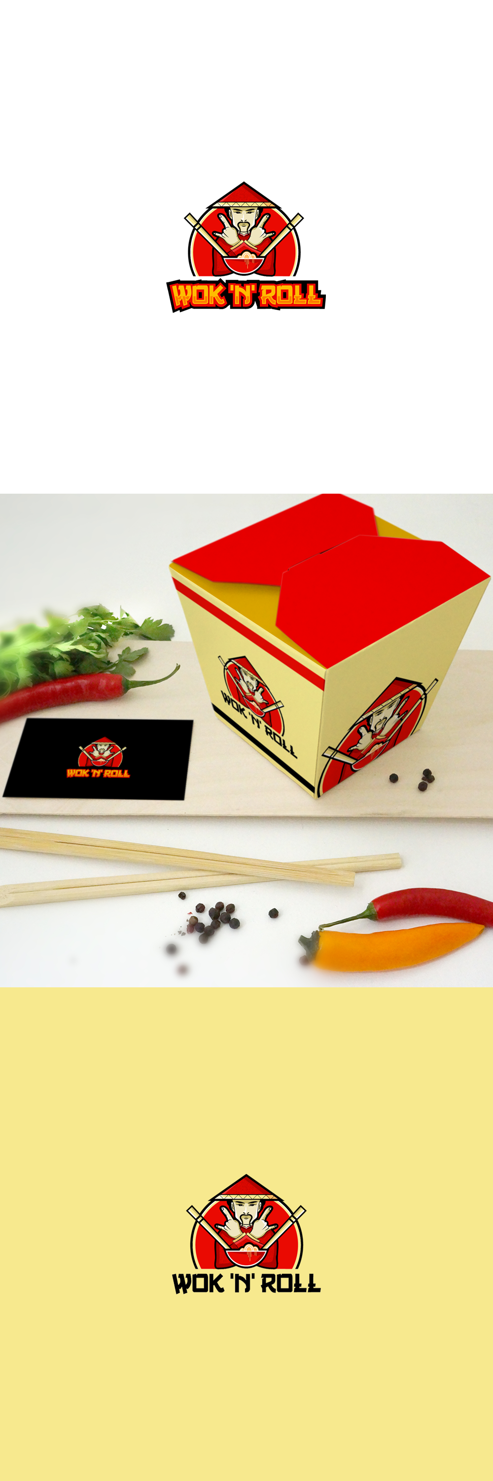 Wok'n'Roll in Logo Design Inspiration by Butryk