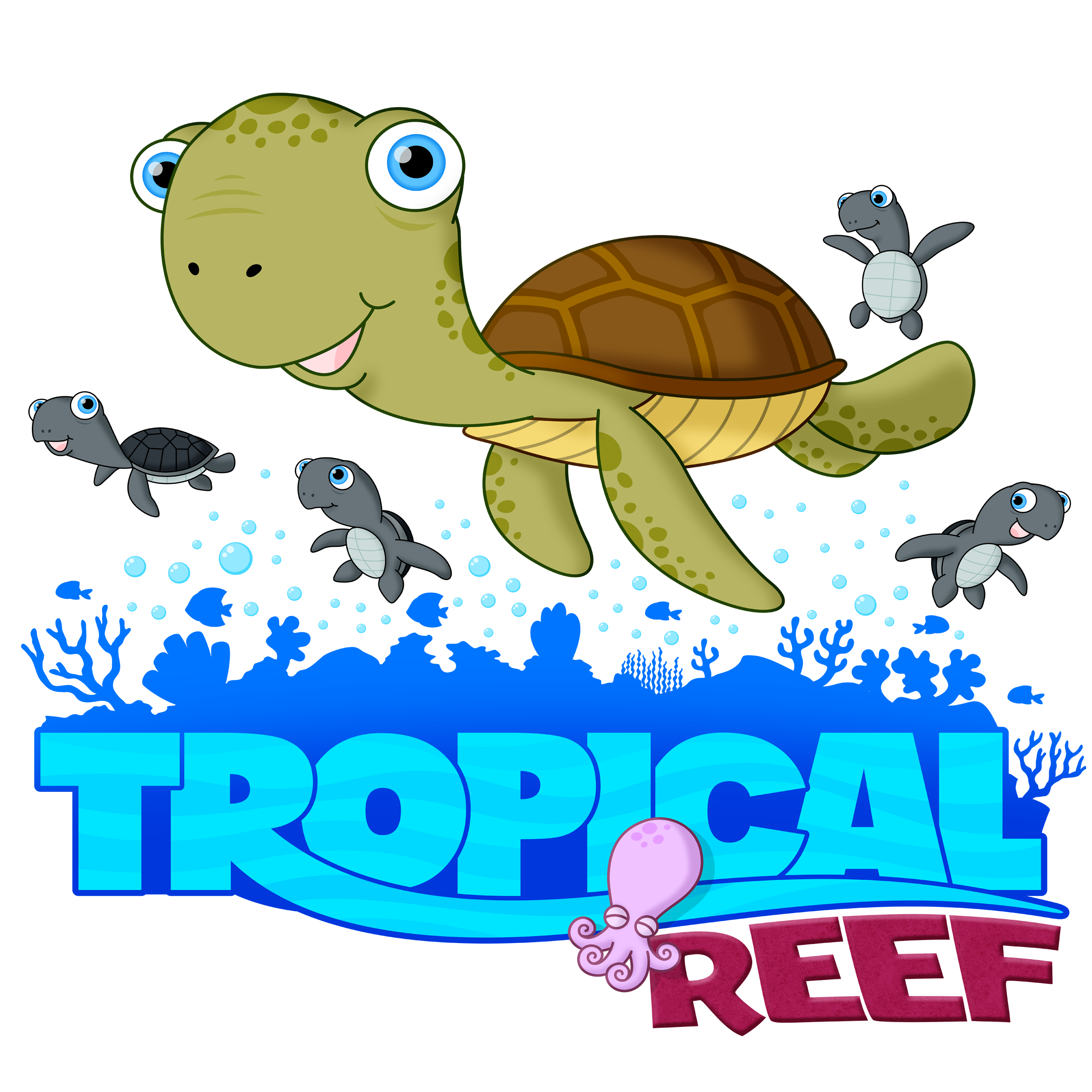 Tropical Reef Sea Turtle by Pabloestrada Tropical Reef Sea Turtle in T-Shirt Design Inspiration by Pabloestrada