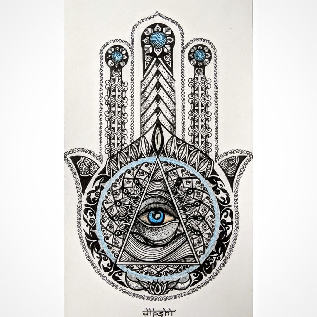 Hamsa hand by Dipshi Kanga Hamsa hand in Drawing Inspiration by Dipshi Kanga