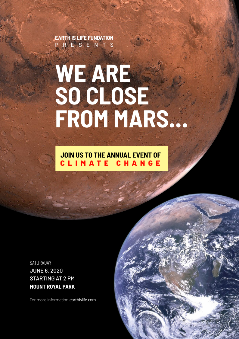 We are so close from Mars in Print flyer design Inspiration by Andrea Castano