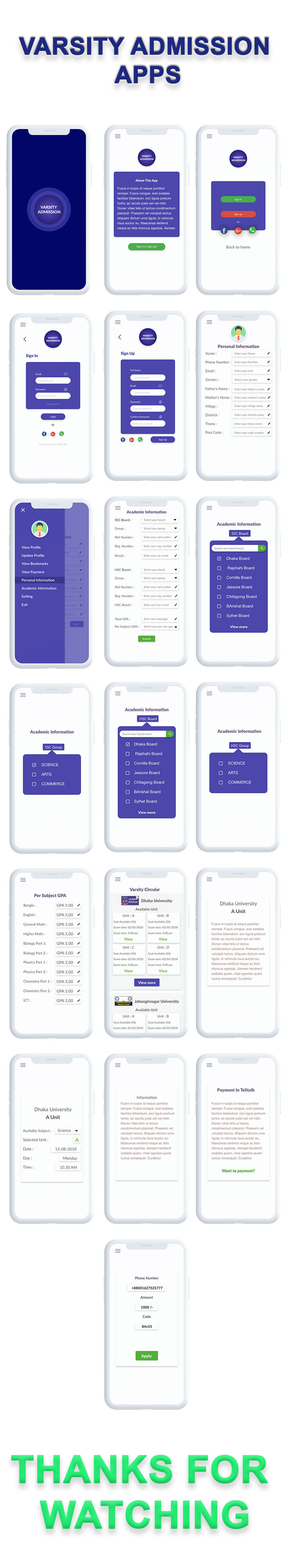 Varsity Admission apps design by Waliullah Varsity Admission apps design in Mobile Apps Design Inspiration by Waliullah