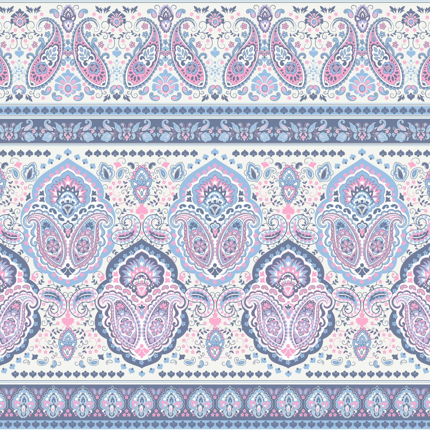 Bohemian paisley floral pattern in Pattern & Surface Design Inspiration by Mila Horvath