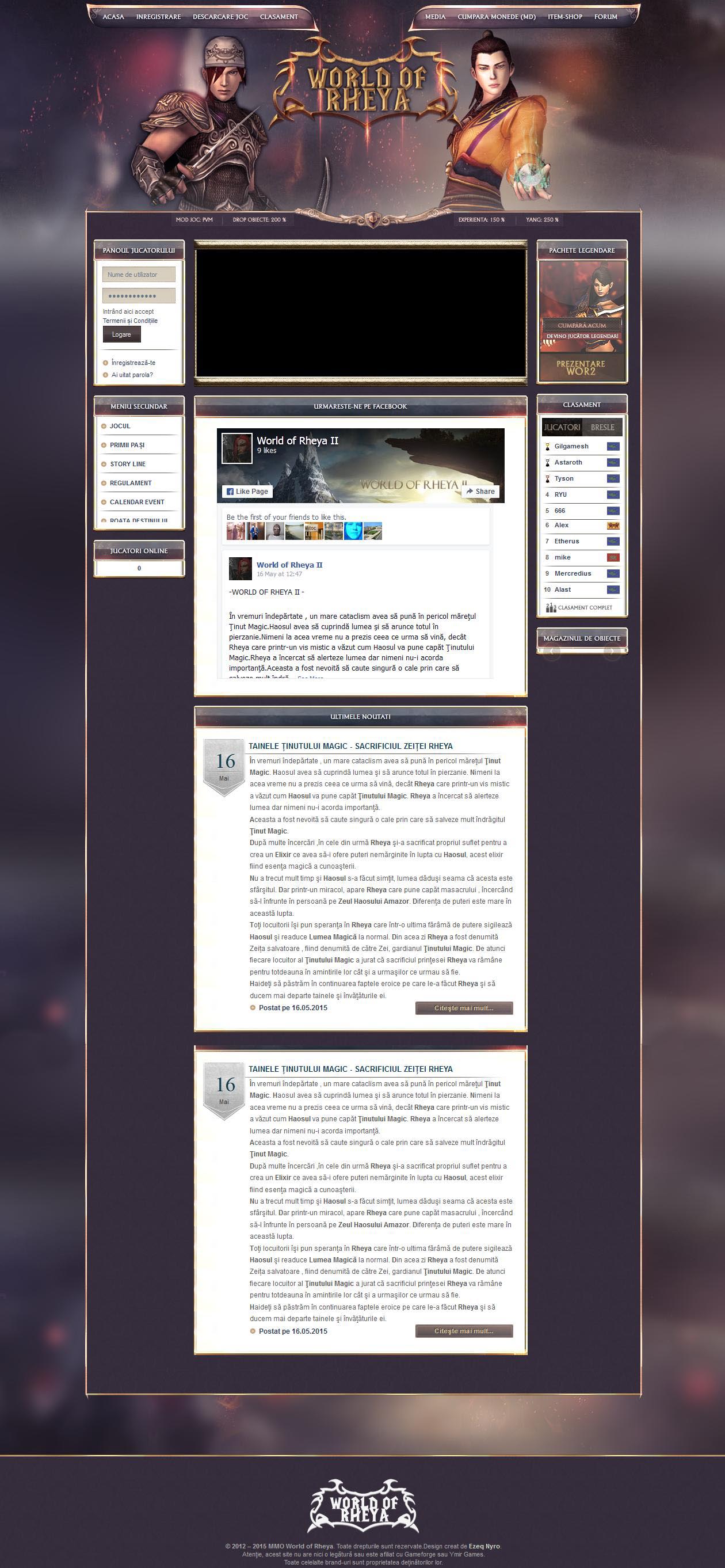 World of Rheya - Webdesign MMORPG in Website Design Inspiration by Bogdan Marian