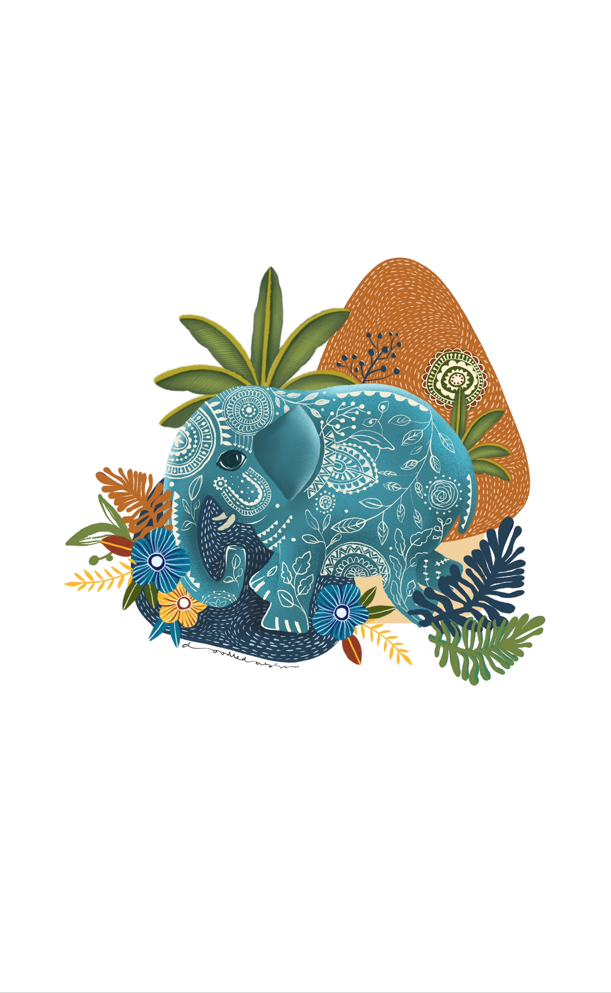 Quirky Elephant in Digital Art Inspiration by Khushboo Gupta