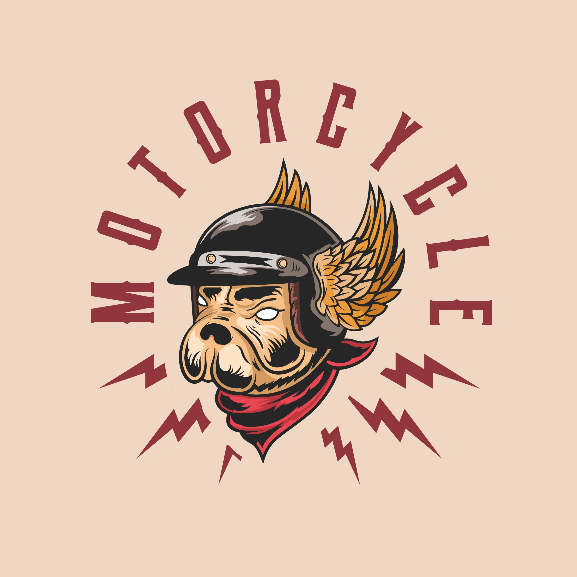 Dog with helmet motor club logo concept in Logo Design Inspiration by Gethuk_studio