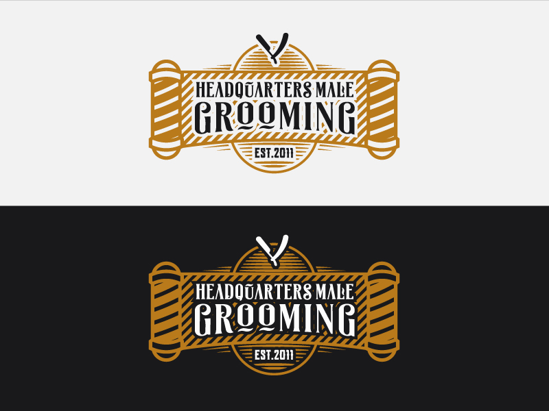 Barbershop salon logo design vintage in Logo & Brand Identity Inspiration by Gethuk_studio