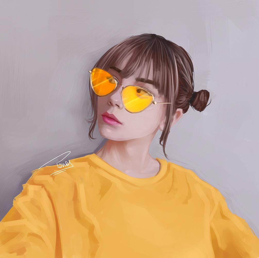 Yellow Glasses in Digital Art Inspiration by Panos Tzellos