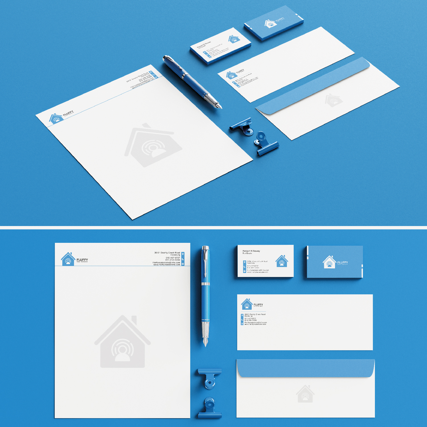 fluffy real estate branding - corporate identity design by Taimur Aly fluffy real estate branding - corporate identity design in Logo & Brand Identity Inspiration by Taimur Aly