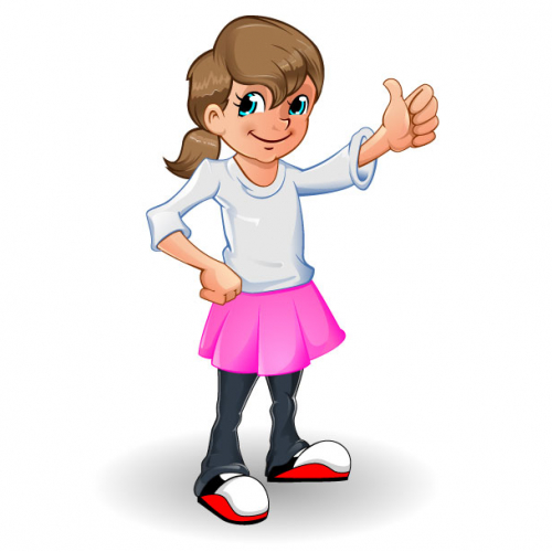 girl mascot.