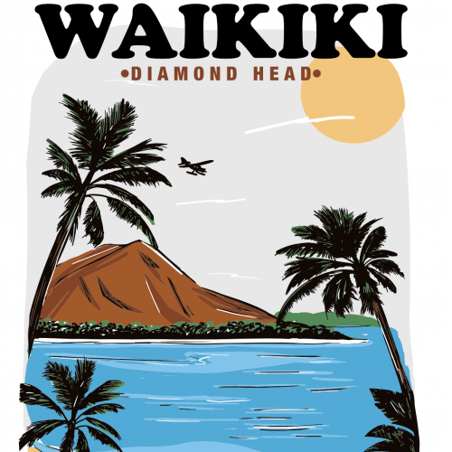 Waikiki island illustration thumb