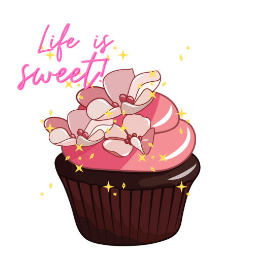 Life is sweet - cupcake clipart thumb