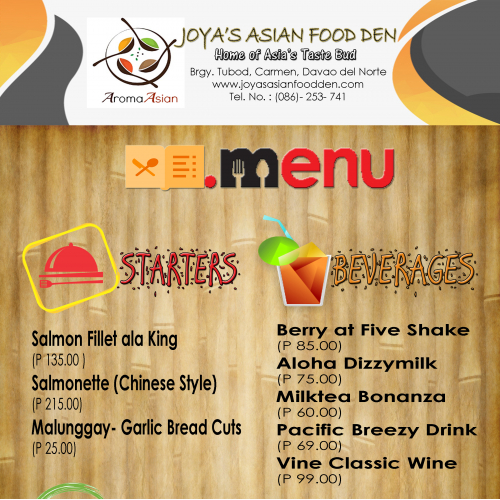 Ala Carte Menu Sample