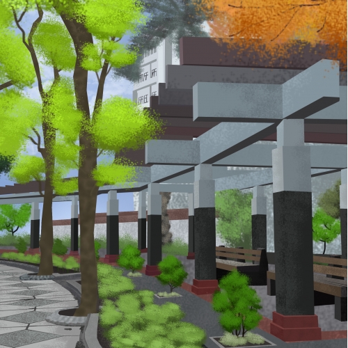 Brawijaya University In Digital Painting