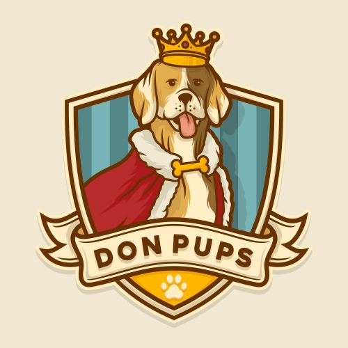 Illustration logo badge for Don pups thumb