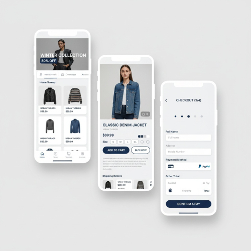 Intuitive E-commerce App UI/UX – User-Centric Design