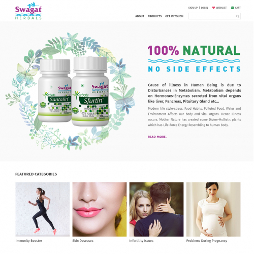 Swagat Herbals website