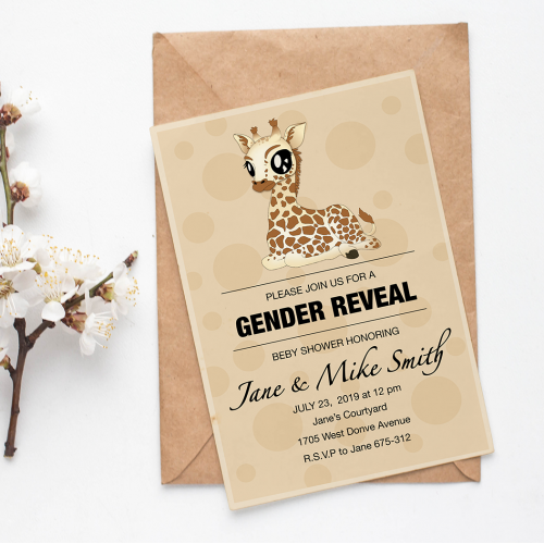 Baby Giraffe Invitation