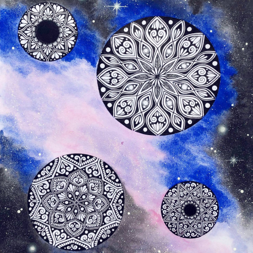 Water colour galaxy mandala
