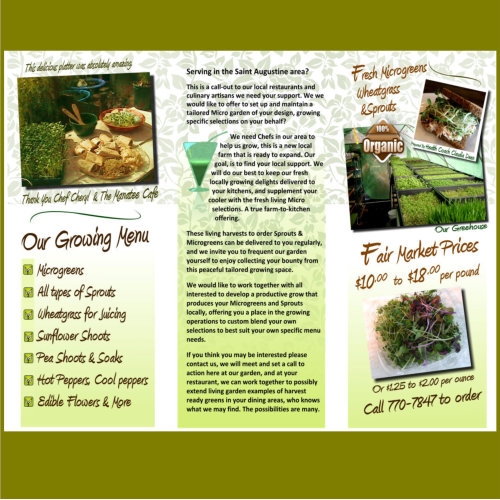 Print flyer for small farm back side