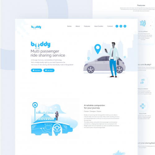Multi passenger ride sharing service web UI thumb