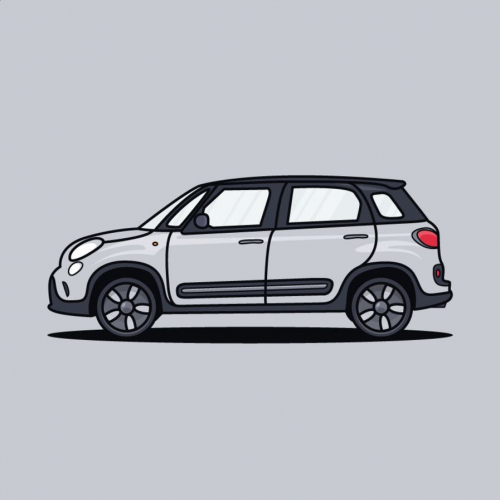 Fiat 500  Car Illustration