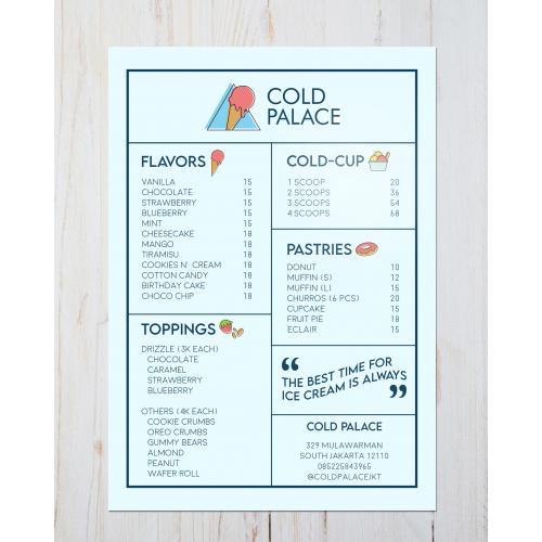 Modern menu design sample