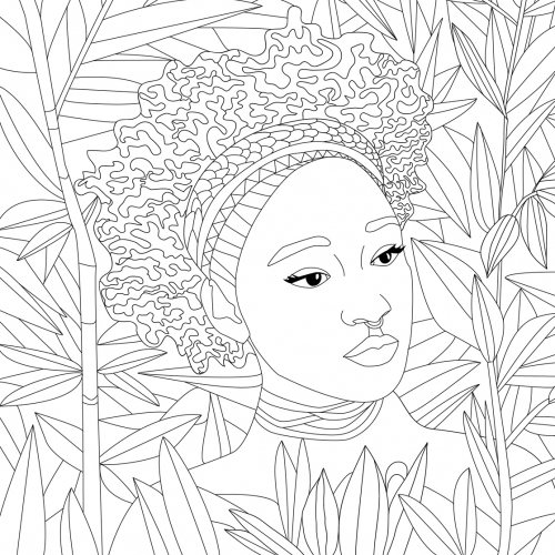 African girl in jungle