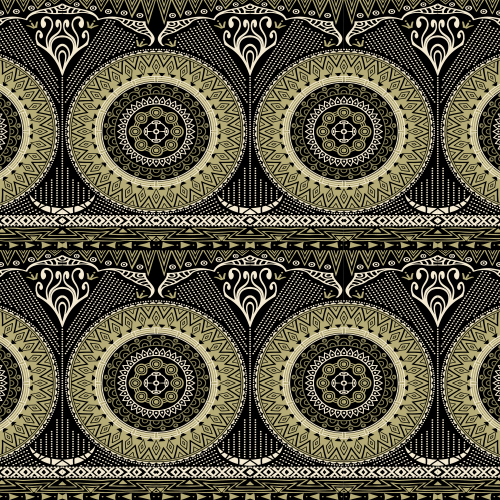 Ethnic Monochrome Seamless Pattern