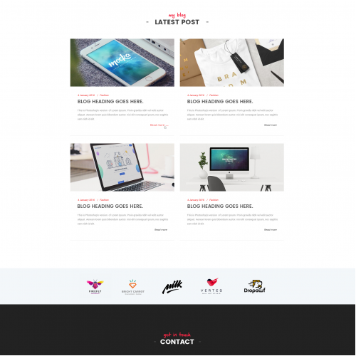 Part 3 of Home page for Multipurpose Theme